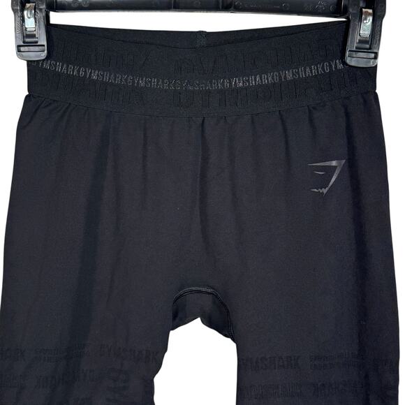 Gymshark Small Vision Jacquard Leggings Mid-Rise Wicking Seamless Stretch Black - Picture 2 of 8